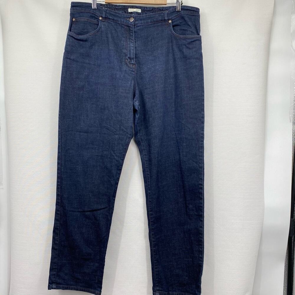 Eileen Fisher Woman Dark Blue Wash Stretchy Waist Jeans 1X